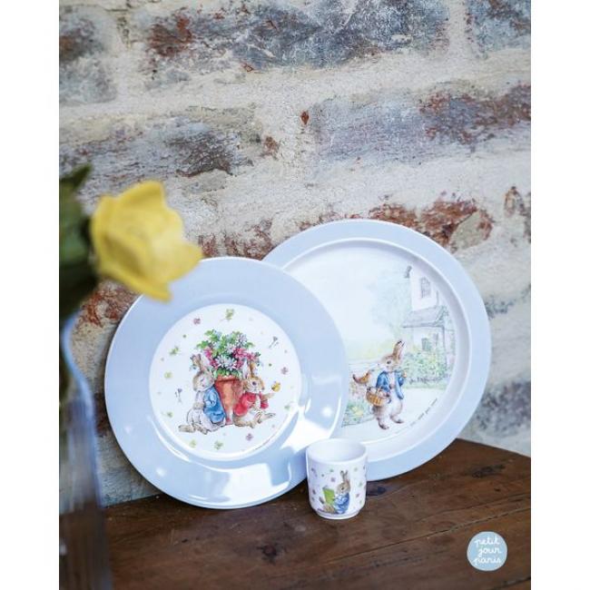 Coquetier pierre lapin multicolore